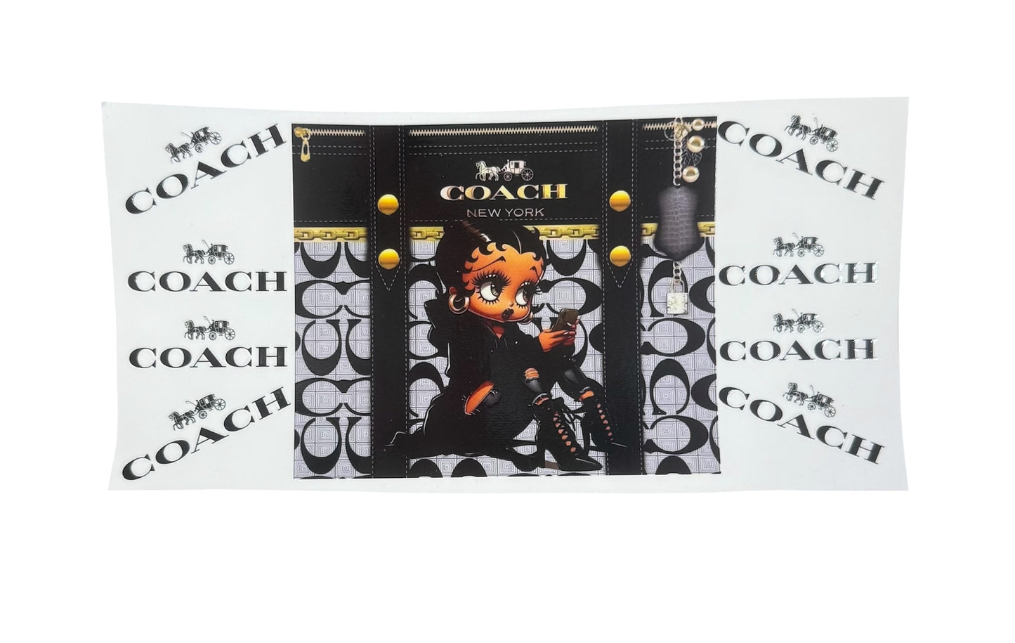 Betty Boop Black Coach Purse/Bag UV Cup Transfer