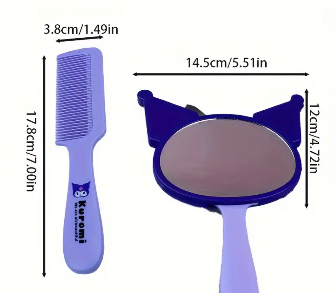 Kuromi & comb mirror set