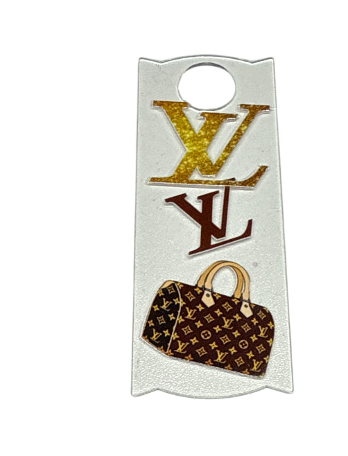 Lv gold purse clear tumbler plate cover