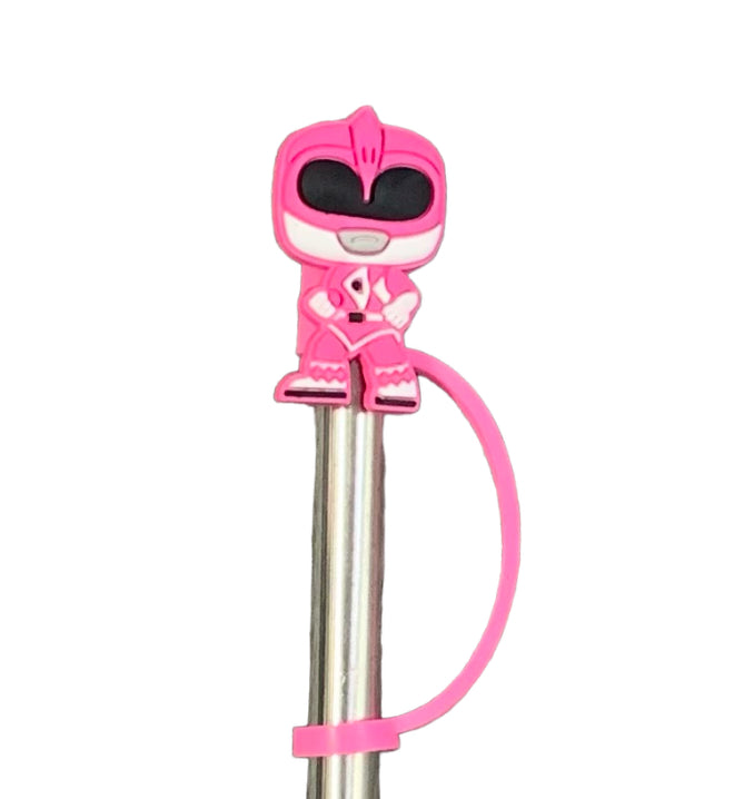 Pink Power ranger Straw Topper