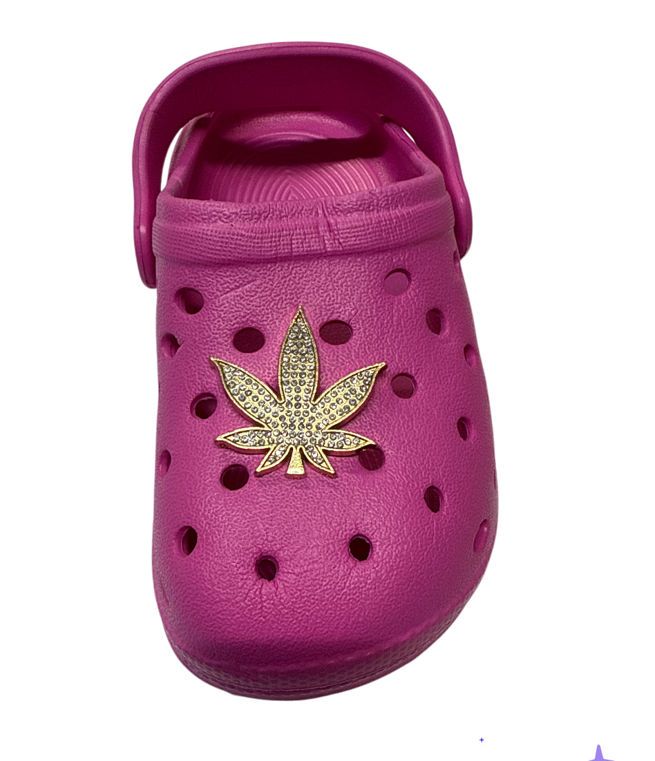 Weed leaf metal Shoe Charm