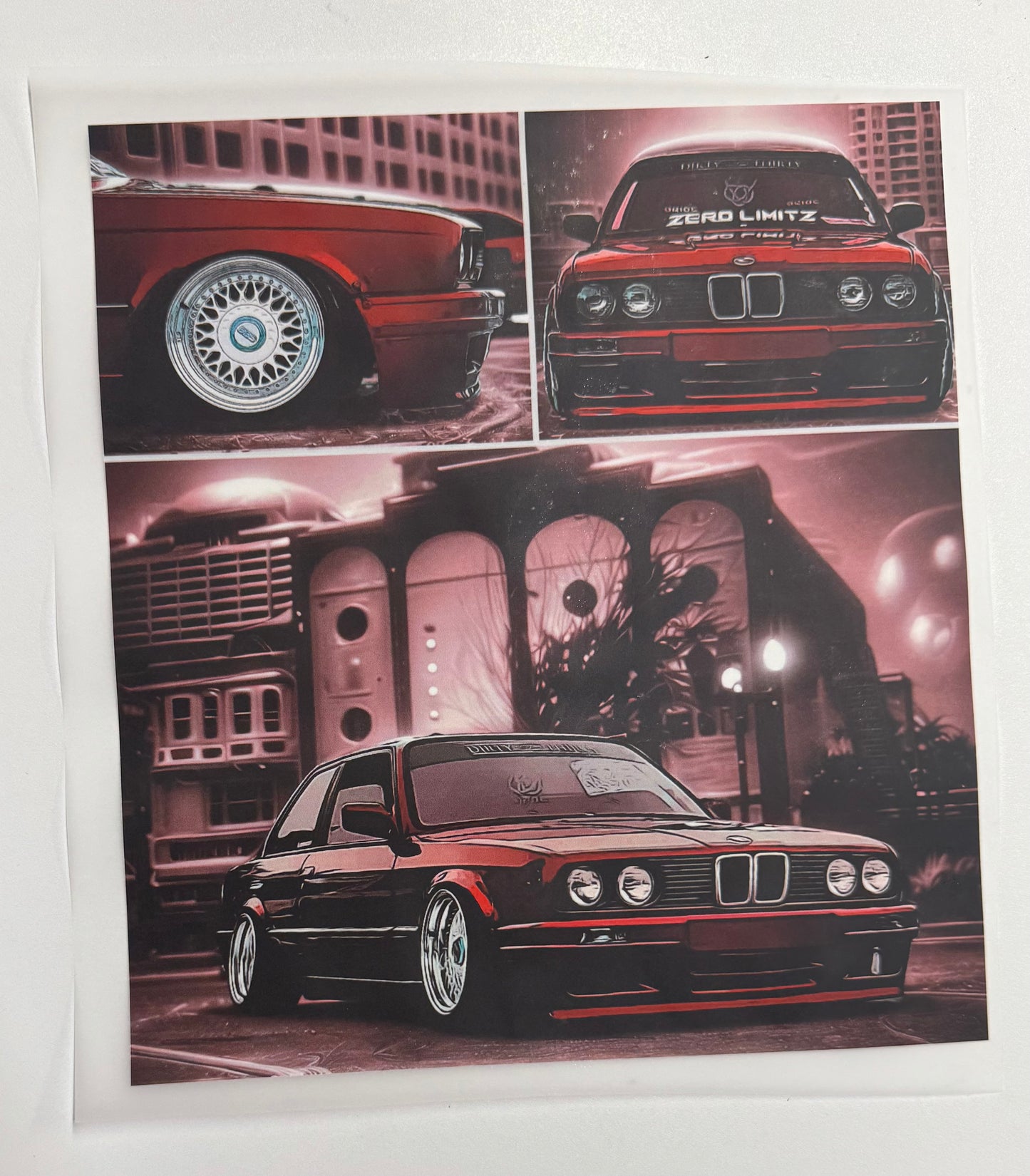 BMW Car Different Colors DTF Heat Transfer