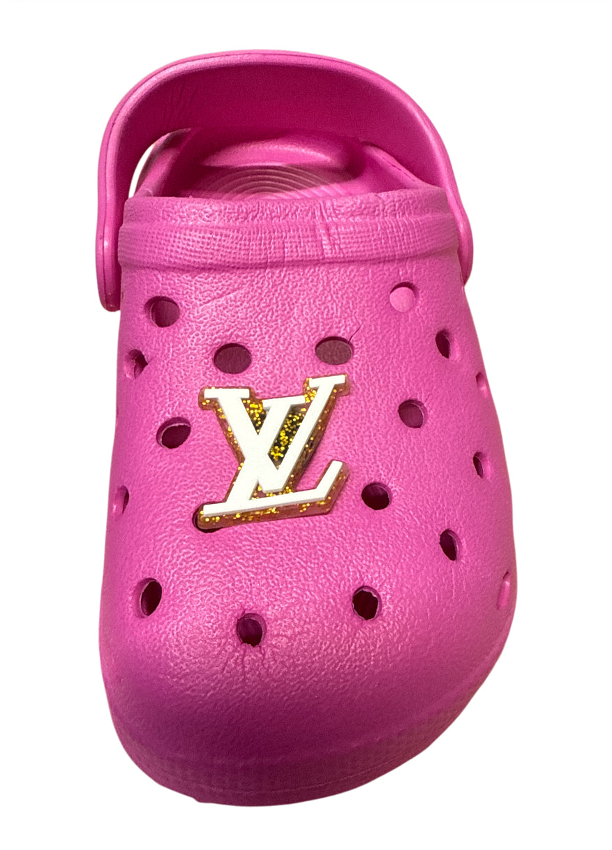 Lv gold glitter Shoe Charm