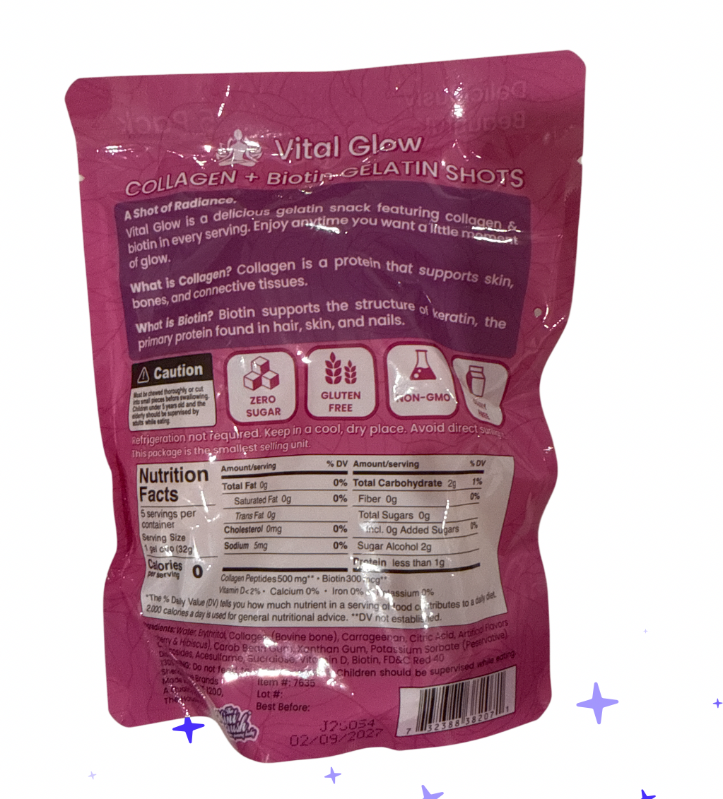 Collagen & biotin gelatin shots