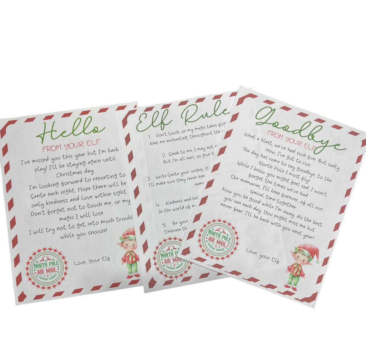Elf on shelf Letters