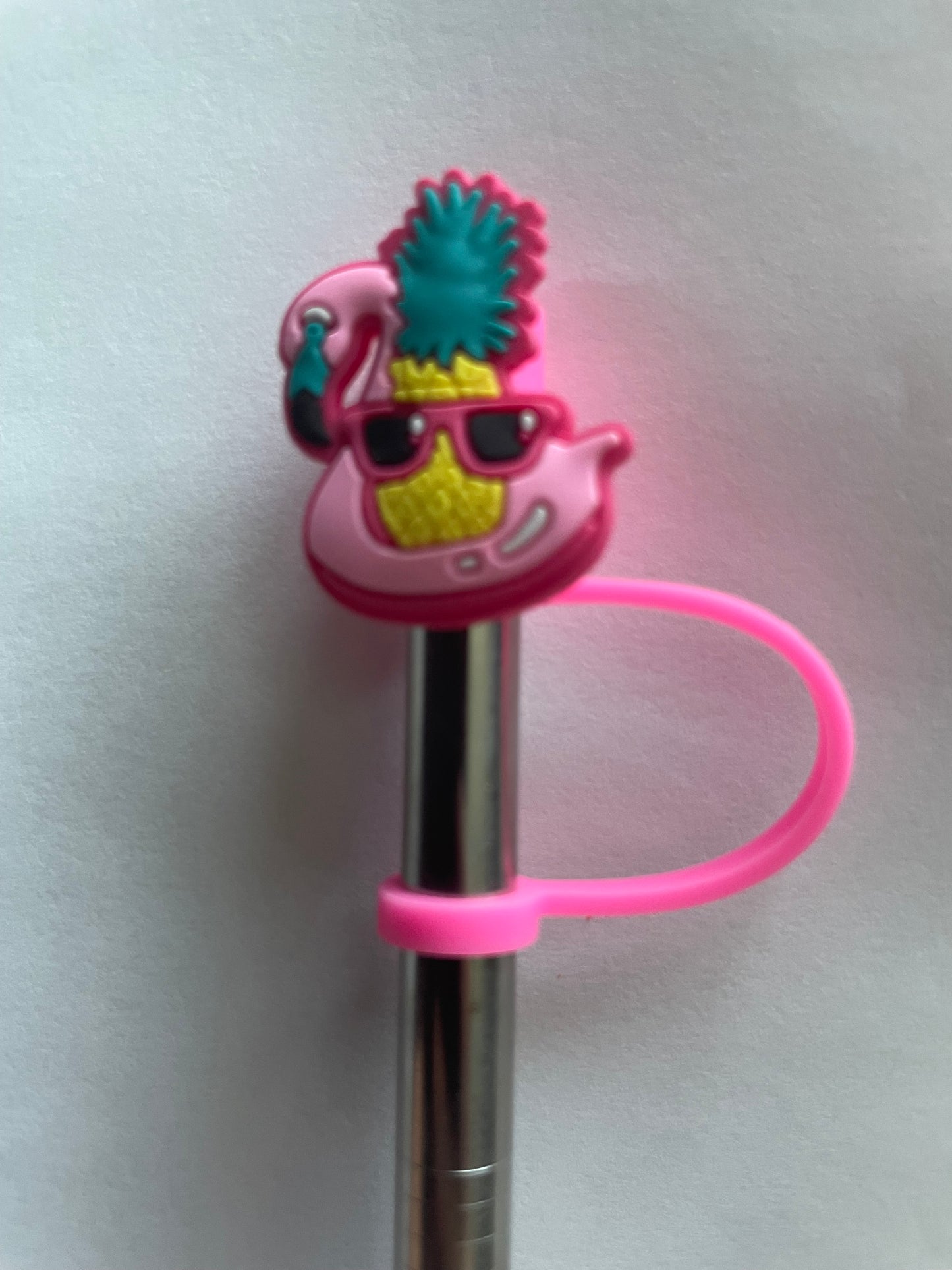 Flamingo pineapple Straw Topper