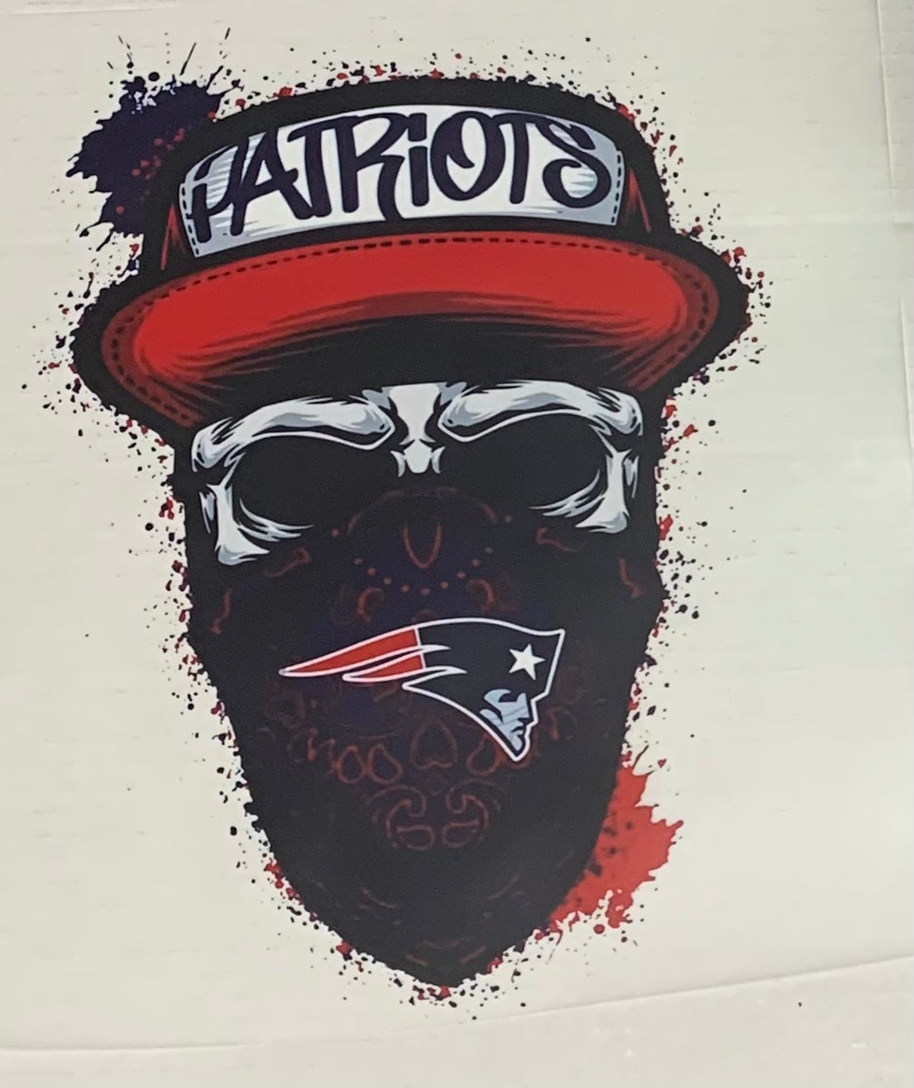 Patriots Skull Bandana DTF Heat Transfer