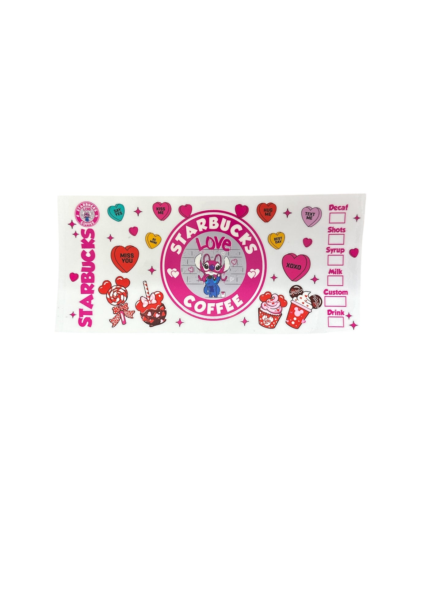 Angel Love Starbucks Coffee Cup Transfer