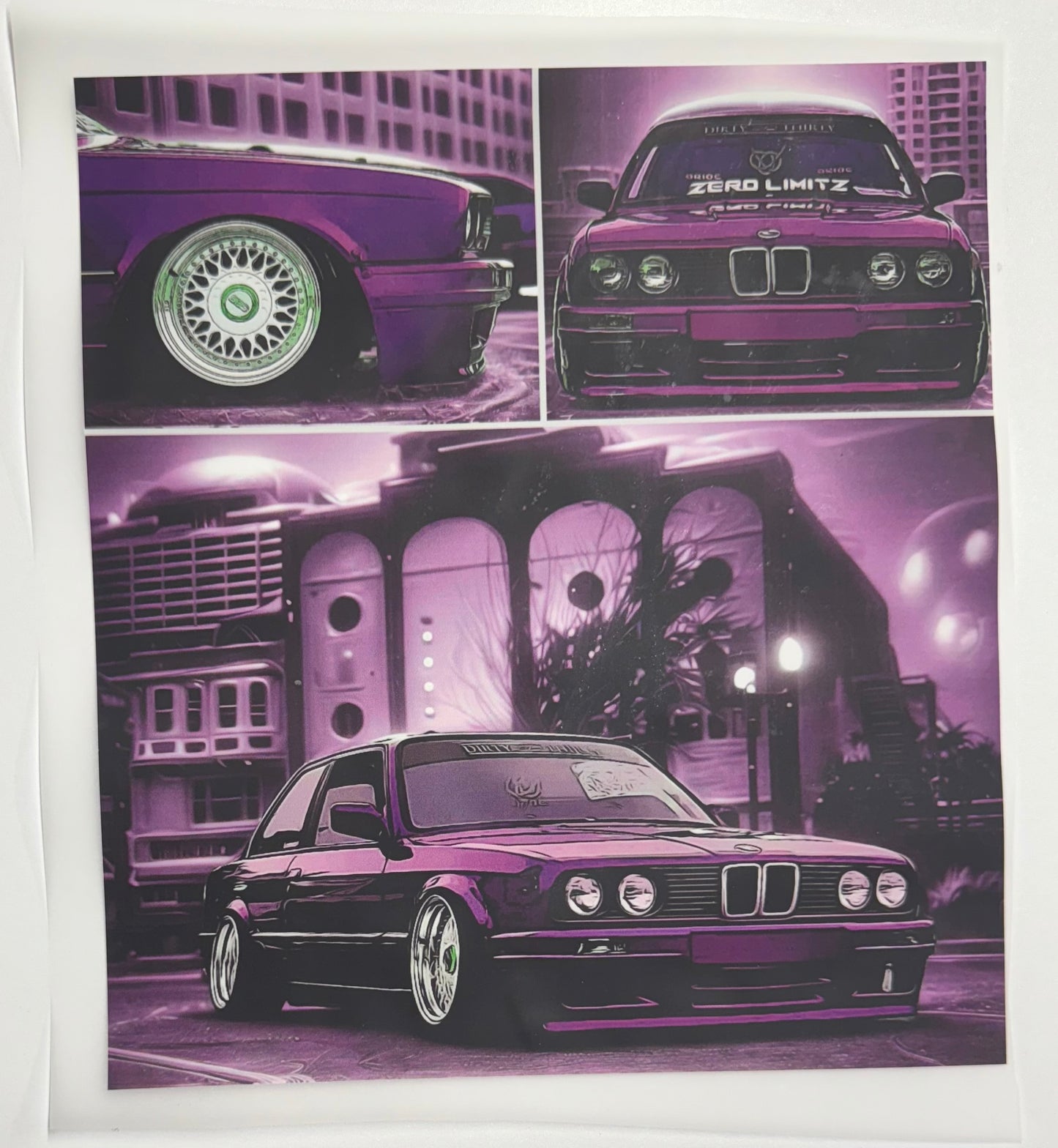 BMW Car Different Colors DTF Heat Transfer