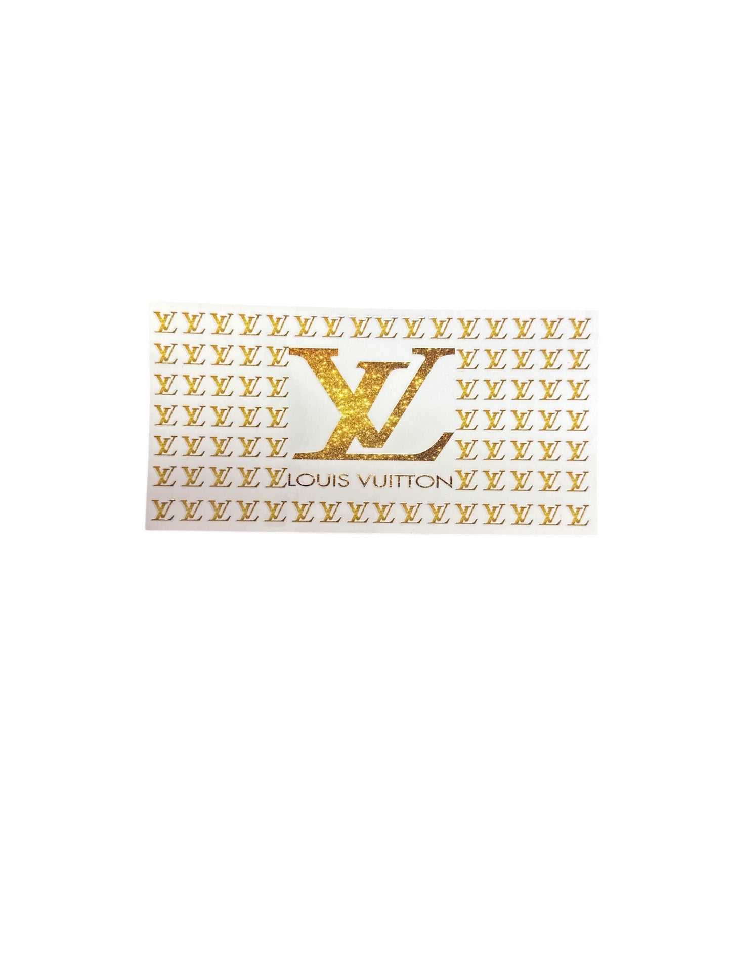Big LV and Minis Gold Glitter Look Cup Transfer