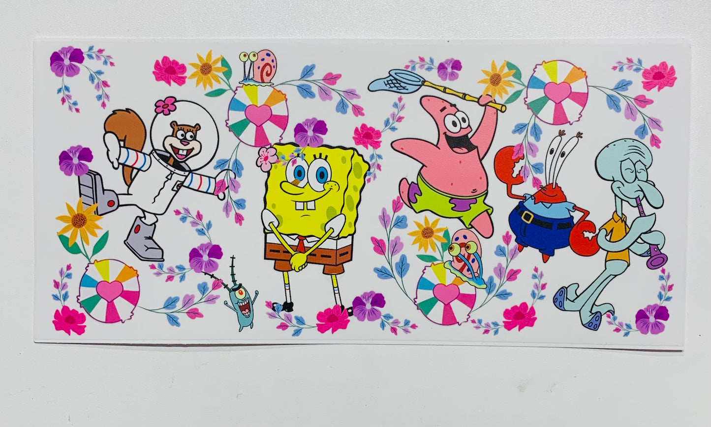 Spongebob and Friends Flowers Cup Transfer