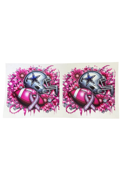 Cowboys ribbon pink double Cup Transfer