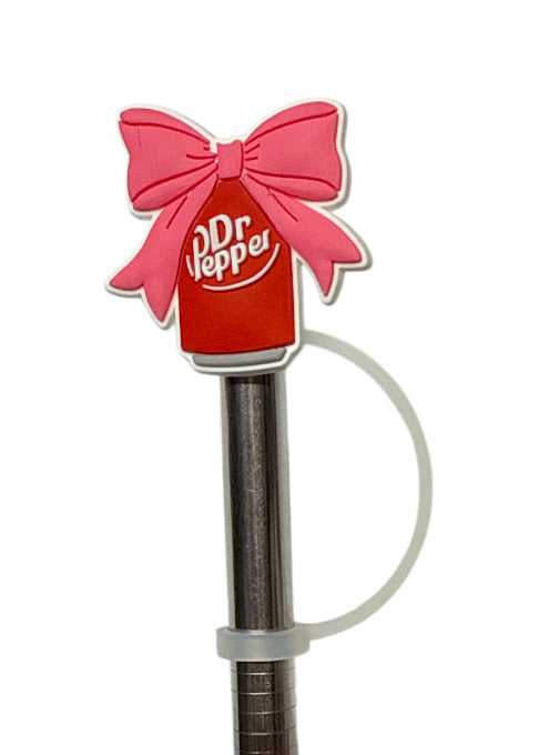 Dr Pepper bow Straw Topper