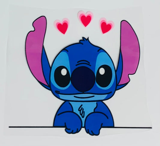 Stitch 3 Heart DTF Heat Transfer