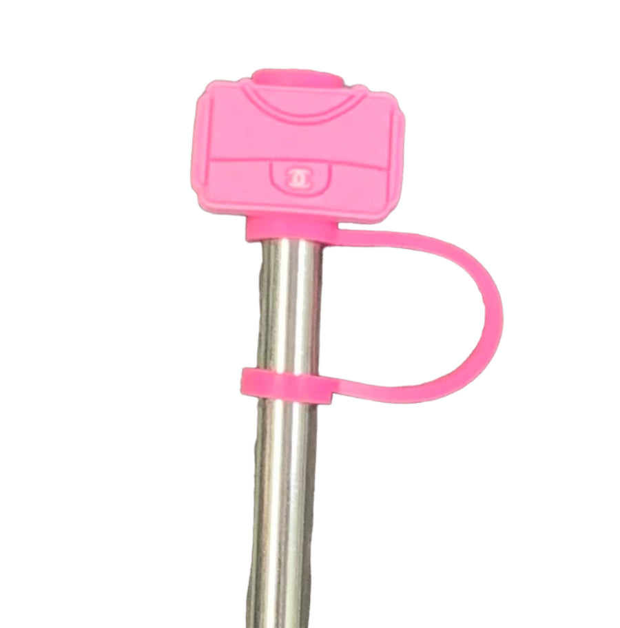 Cc purse pink Straw Topper