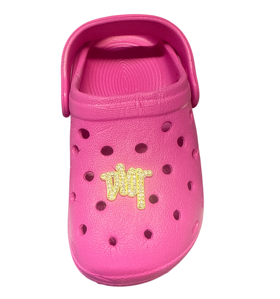 Dior gold long r metal Shoe Charm