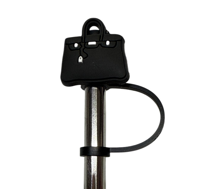 hermes black purse Straw Topper