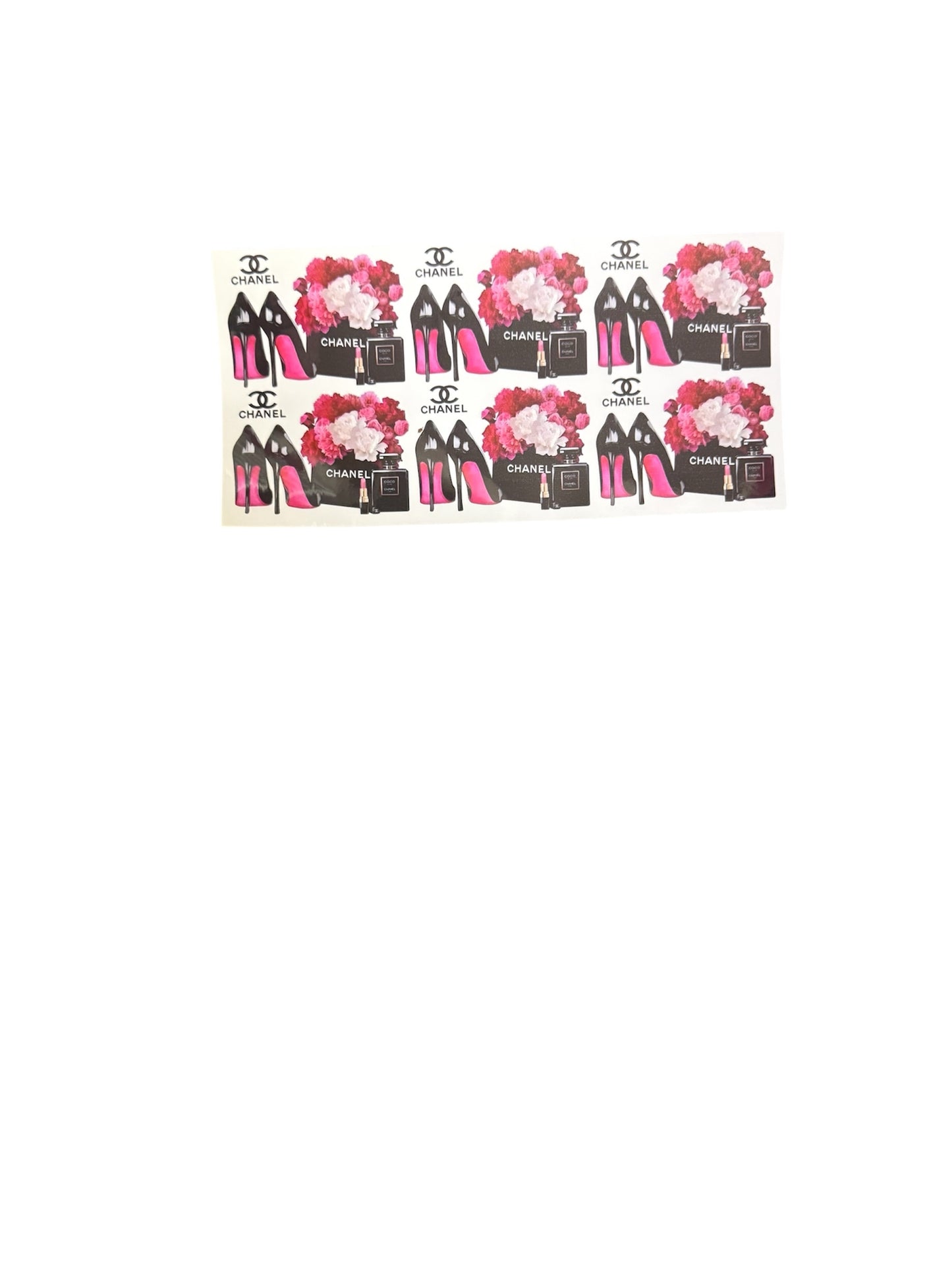 Chanel Purse Flowers Heels 6 UV Cup Transfer