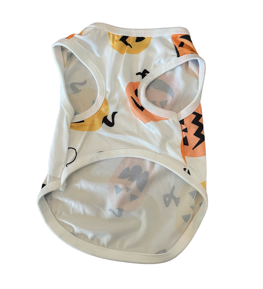 Halloween pumpkin shirt for dog