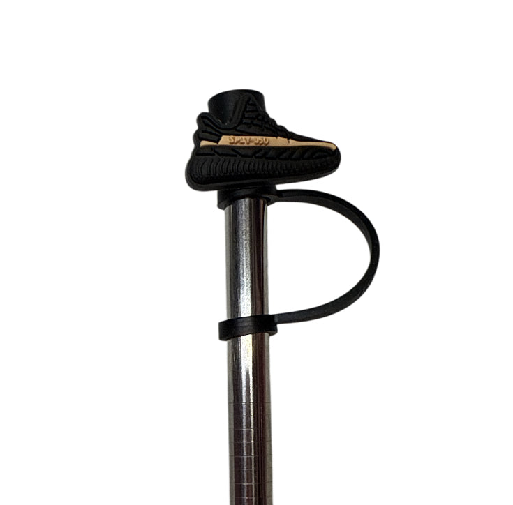 Black/tan sneaker Straw Topper
