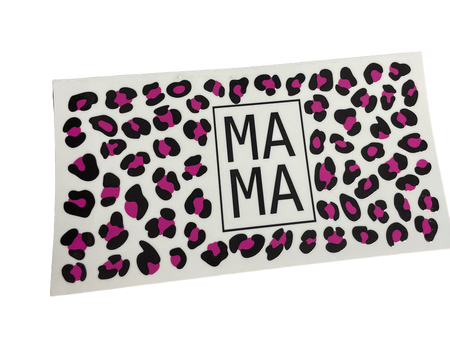 Mama pink cheetah Cup Transfer
