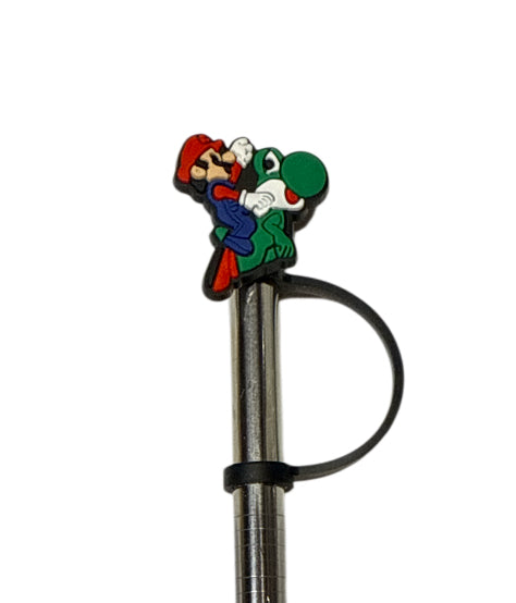 Mario on yoshi Straw Topper