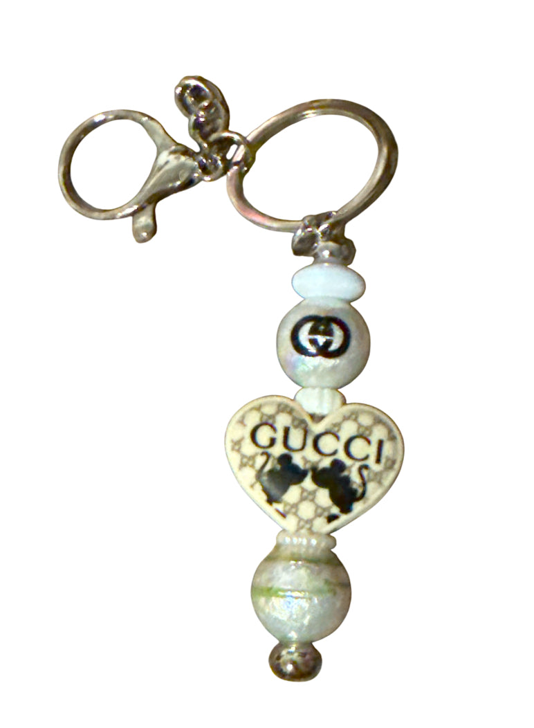 Gucci heart Beaded Metal Keychain