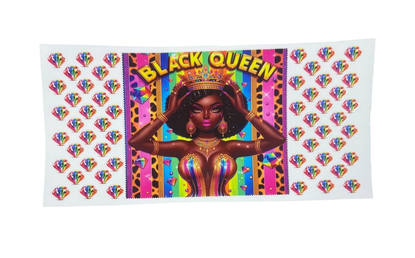 Black Queen Colorful Diamonds UV Cup Transfer