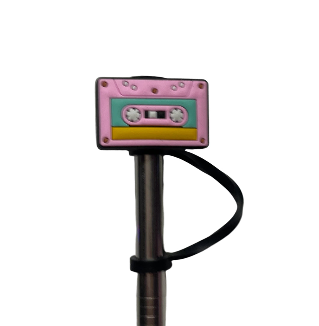 cassette tape Straw Topper