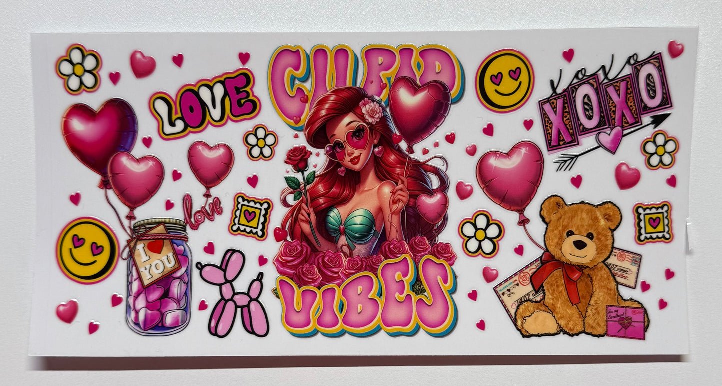Ariel Cupid Vibes Little Mermaid Cup Transfer