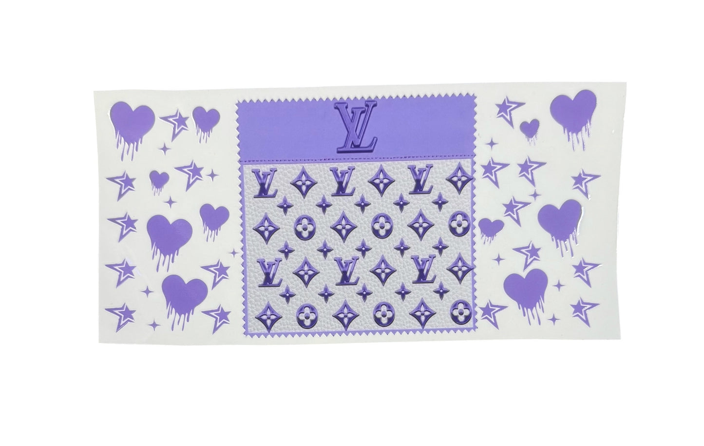 LV Purple Hearts & Stars UV Cup Transfer