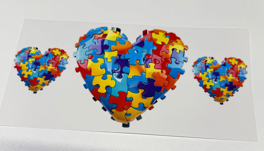 3 hearts autism Cup Transfer