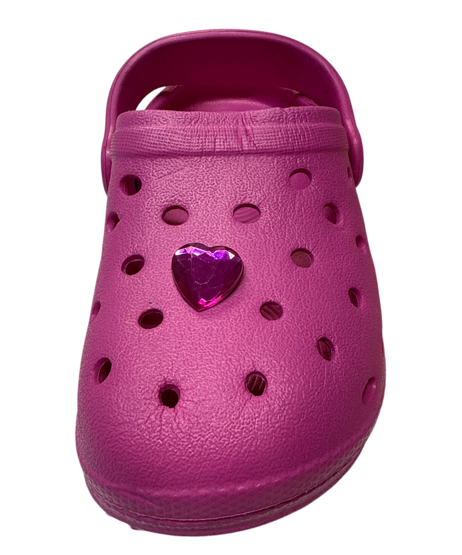 Pink Heart rhinestone Shoe Charm