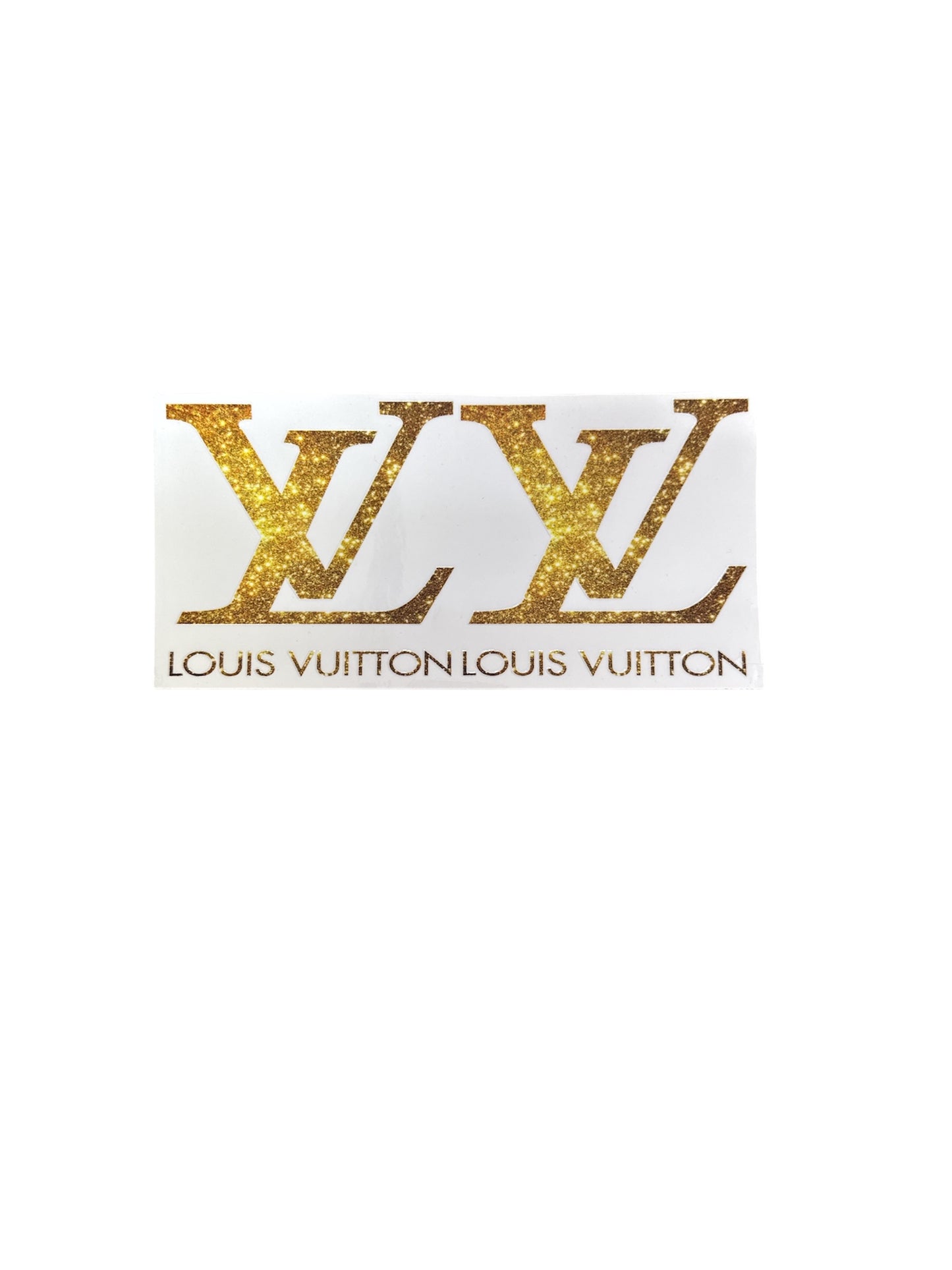 LV Louis Vuitton Gold Glitter Look Cup Transfer