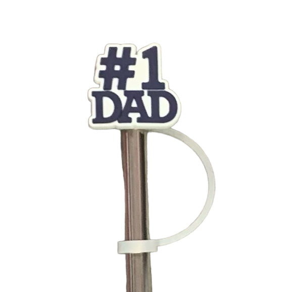 #1 dad Straw Topper