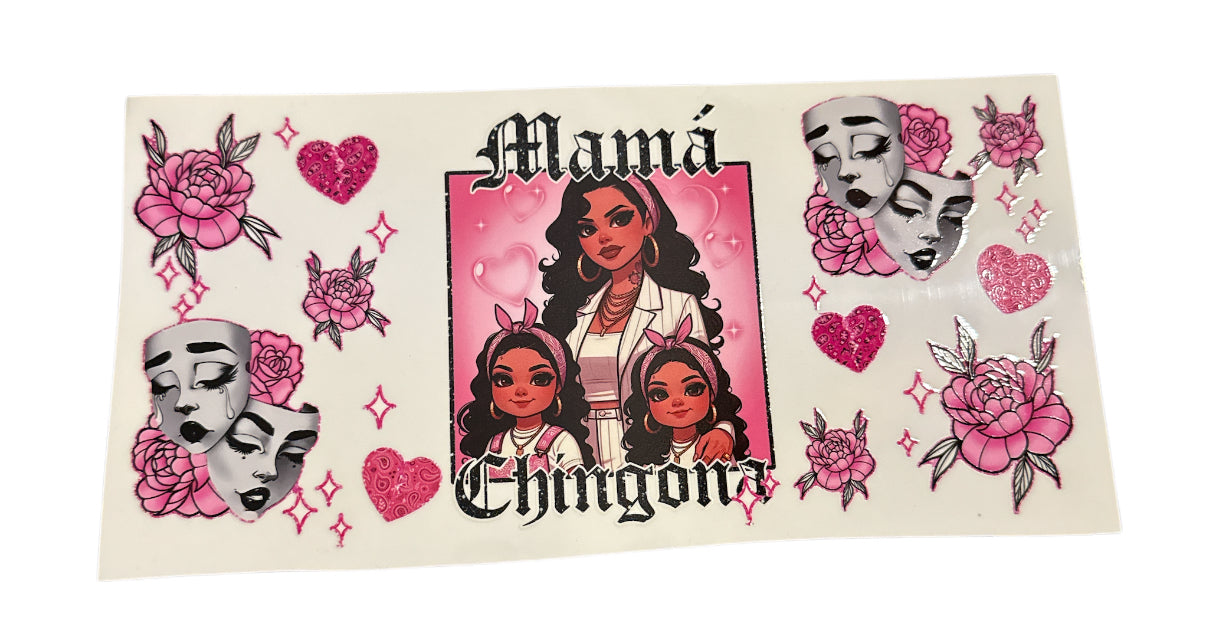 Mama mask pink Chingona Cup Transfer