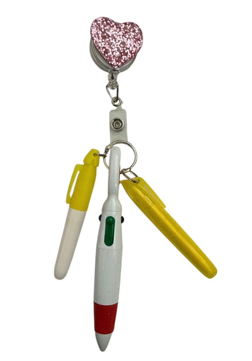 Nurse pen, highlighter , marker badge reel