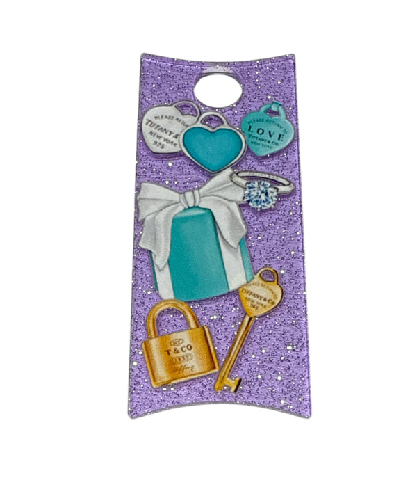 Tiffany & co purple Tumbler glitter plate cover