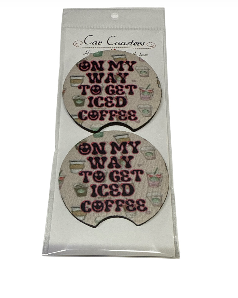On my way to get iced coffee Coasters