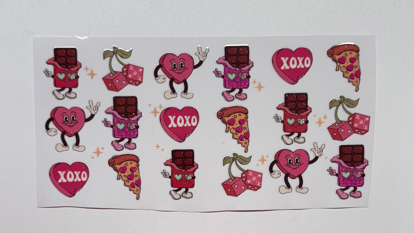 XOXO Heart Valentines Day Food Cup Transfer