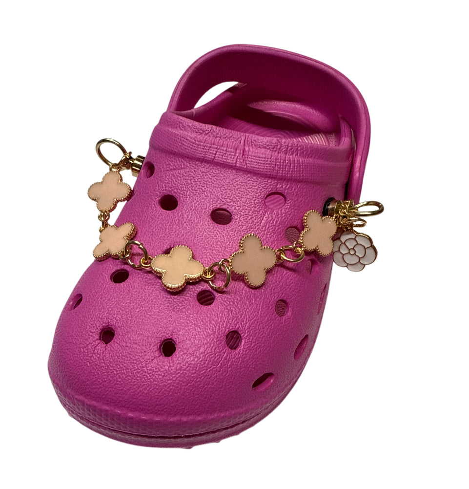 Gold blush hanging metal Shoe Charm