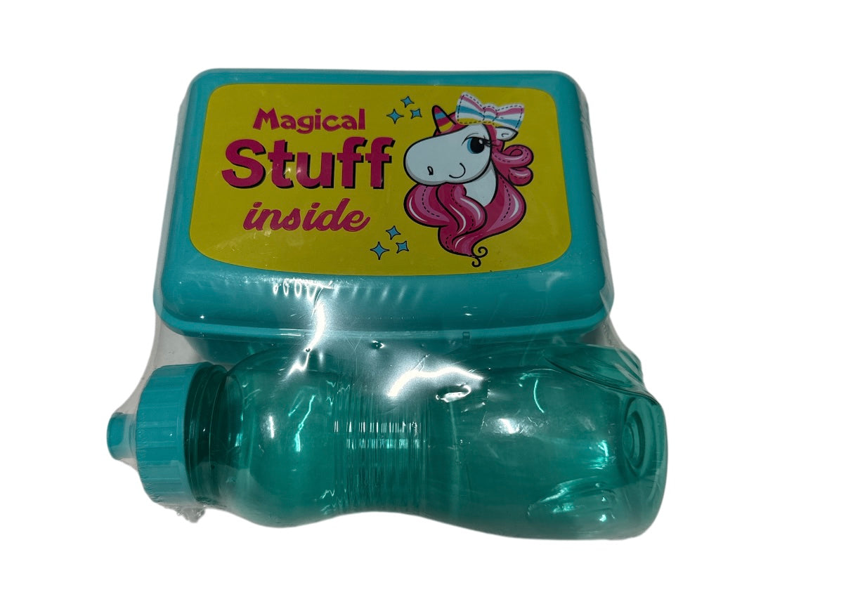 Teal Lunch box with water bottle