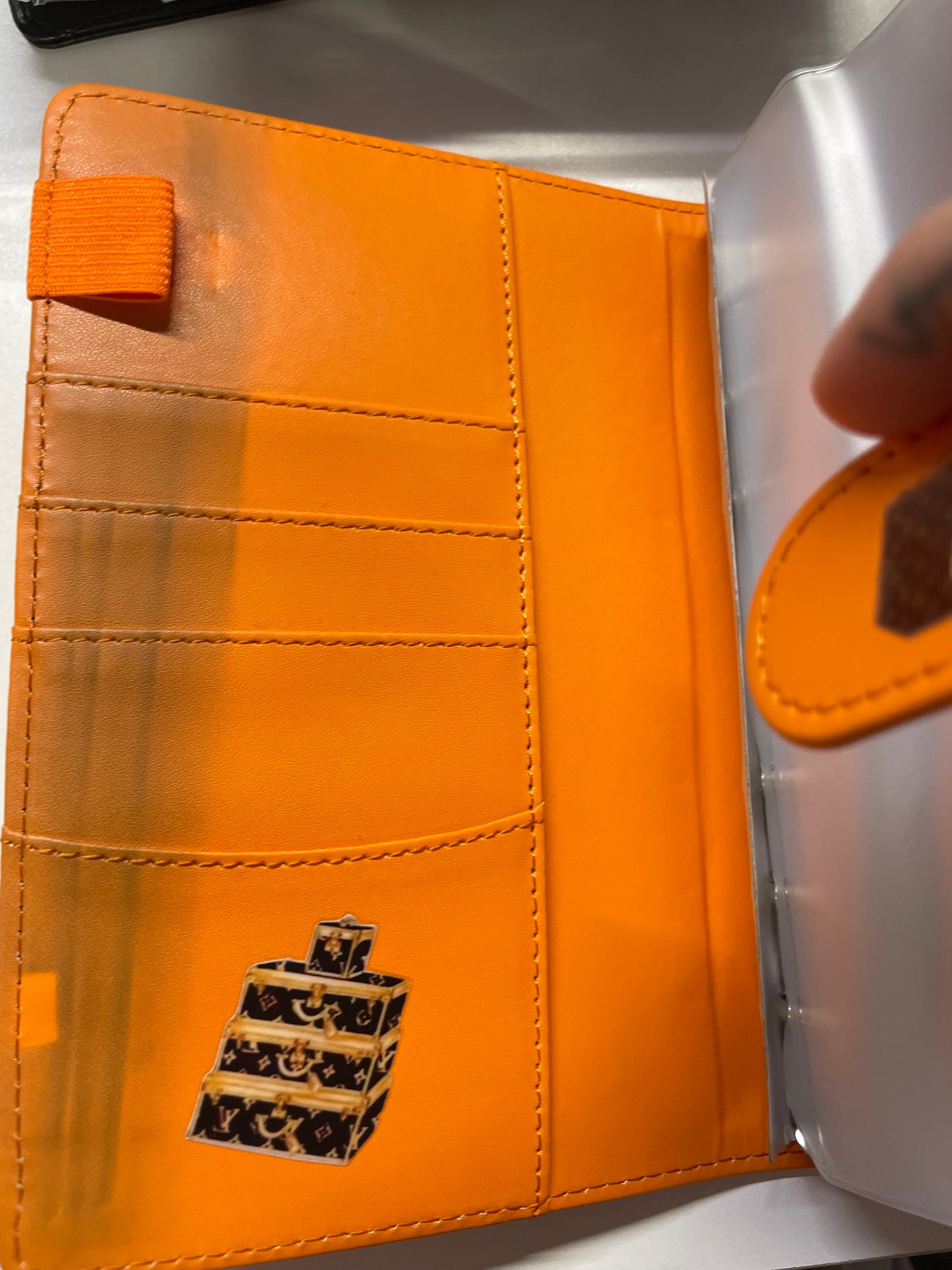 Orange (stained ink inside )dressing Budget Binder Book