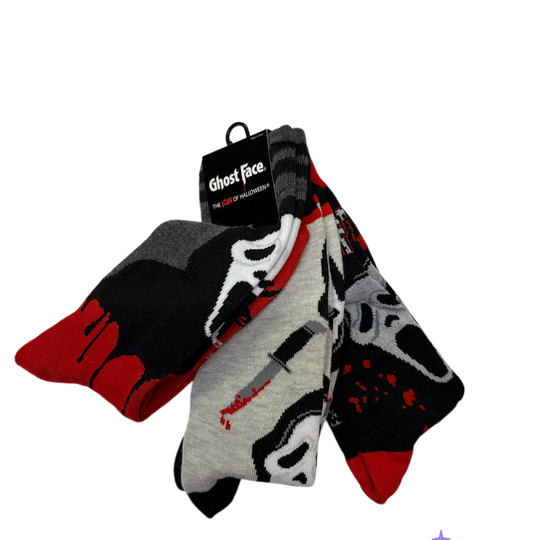 Ghost face 3 pack socks