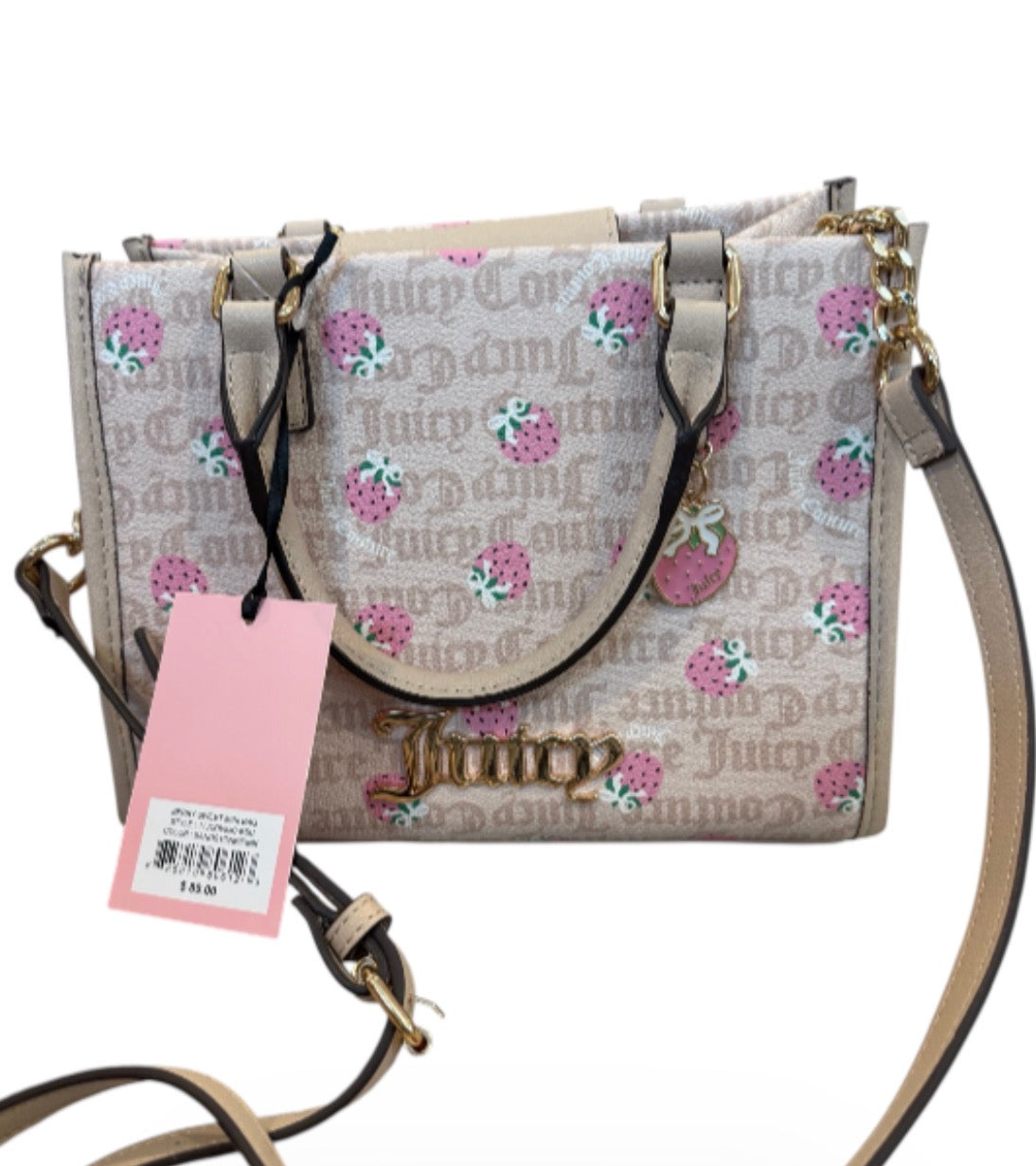 Beige strawberry juicy couture bag