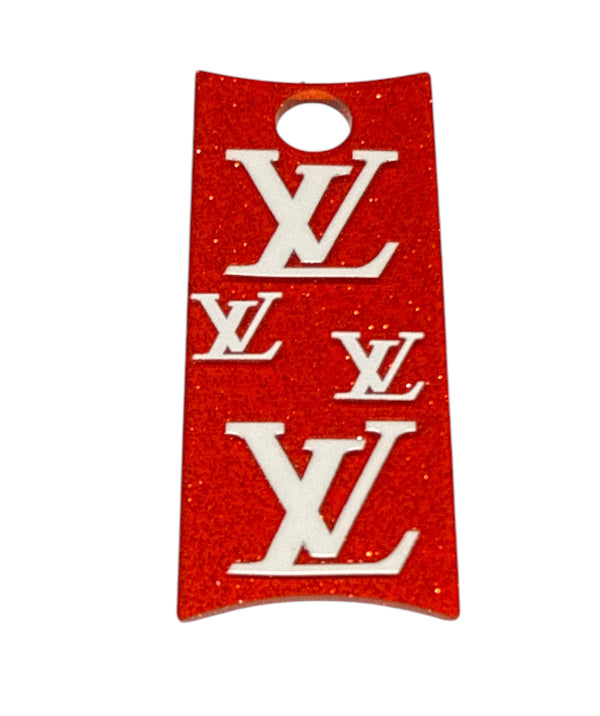 Lv red Tumbler glitter plate cover