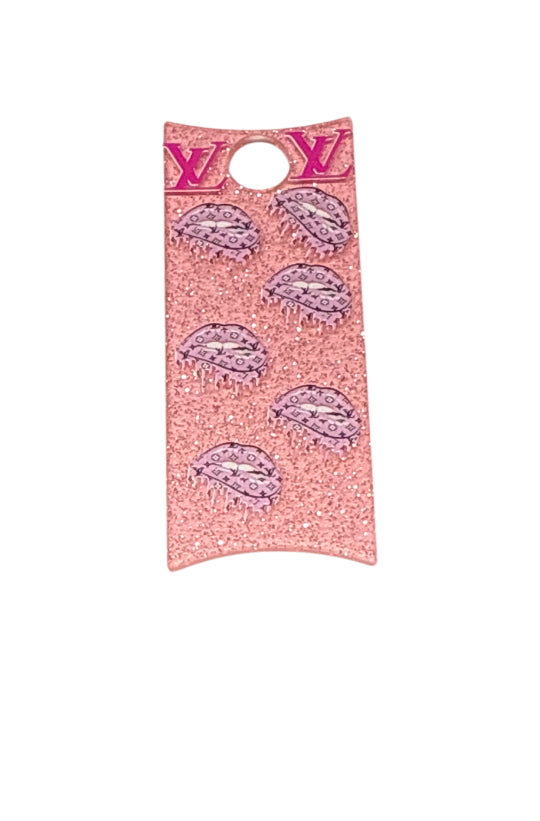 Pink lv lips Tumbler glitter plate cover