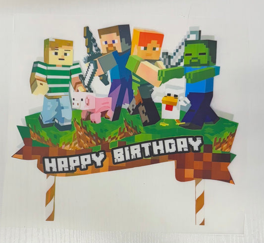 Minecraft birthday DTF Heat Transfer