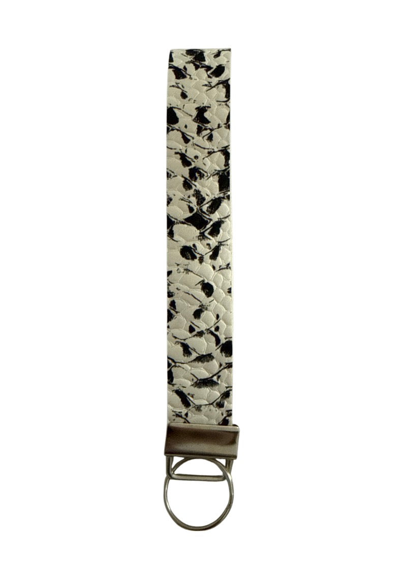 Black & white snake Keychain/ Key fob holder Wristlet