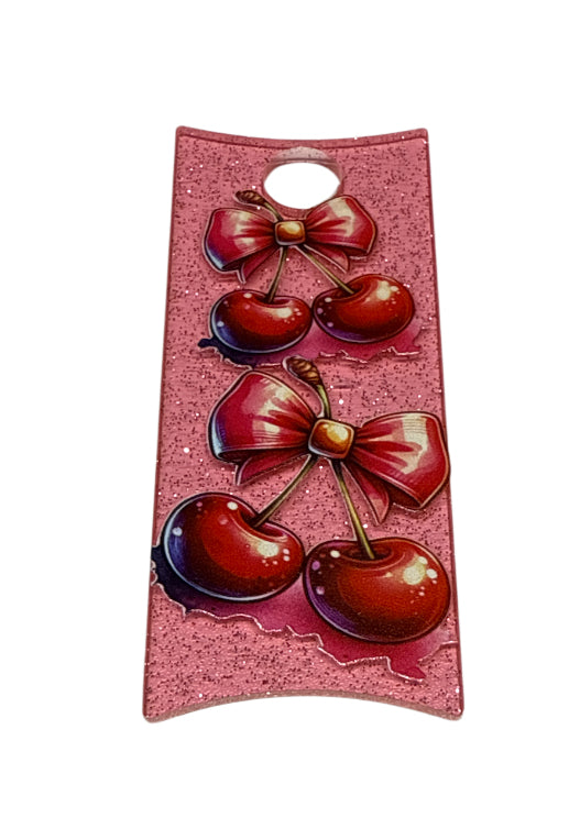 Cherry Tumbler glitter plate cover